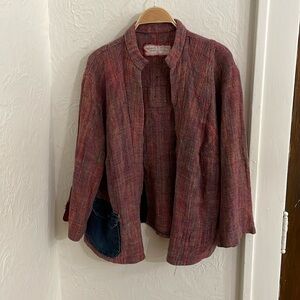 SHARI B GREEN Women's Open Front Long Sleeve Jacket Size L In Multi